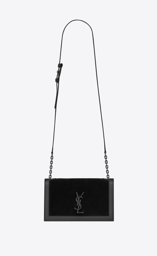 Book Bag Satcheltasche aus schwarzem Leder und Veloursleder